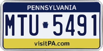 PA license plate MTU5491