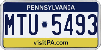 PA license plate MTU5493