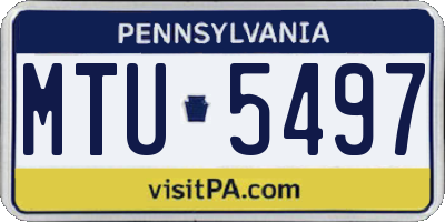 PA license plate MTU5497