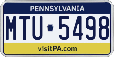 PA license plate MTU5498