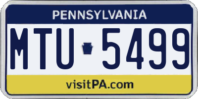 PA license plate MTU5499