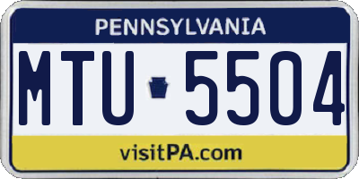 PA license plate MTU5504