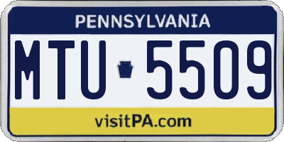 PA license plate MTU5509