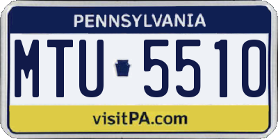 PA license plate MTU5510