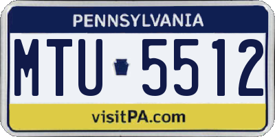PA license plate MTU5512