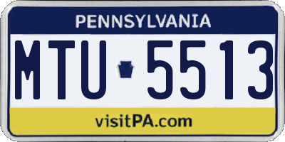 PA license plate MTU5513