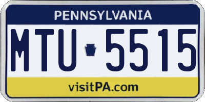 PA license plate MTU5515