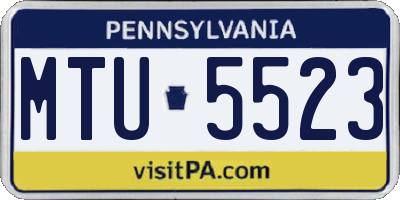 PA license plate MTU5523