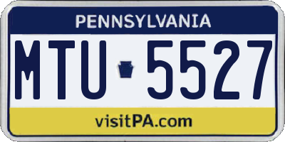 PA license plate MTU5527
