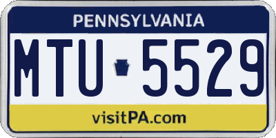 PA license plate MTU5529