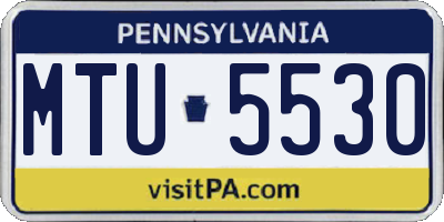 PA license plate MTU5530