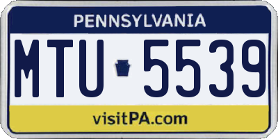 PA license plate MTU5539
