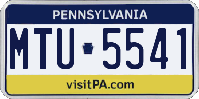 PA license plate MTU5541