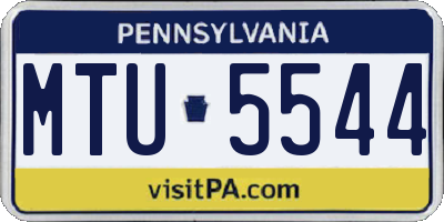 PA license plate MTU5544