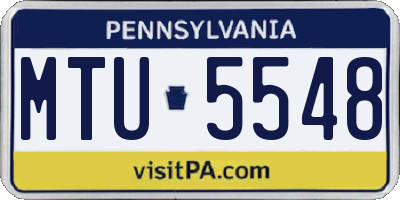 PA license plate MTU5548