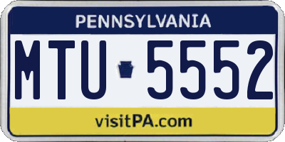 PA license plate MTU5552