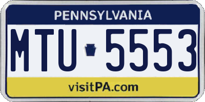 PA license plate MTU5553