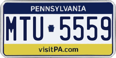 PA license plate MTU5559
