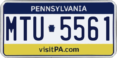 PA license plate MTU5561
