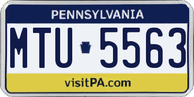 PA license plate MTU5563