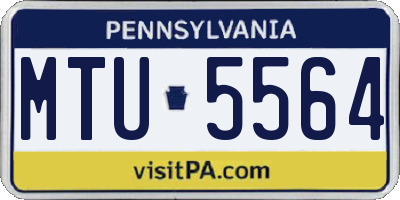 PA license plate MTU5564