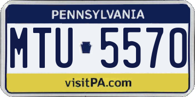 PA license plate MTU5570