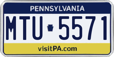 PA license plate MTU5571