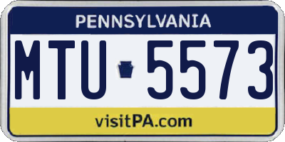 PA license plate MTU5573
