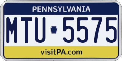 PA license plate MTU5575