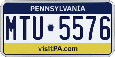 PA license plate MTU5576