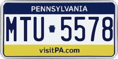 PA license plate MTU5578