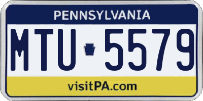 PA license plate MTU5579