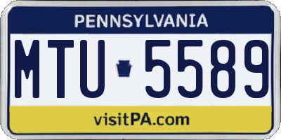 PA license plate MTU5589