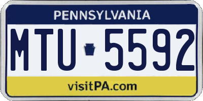 PA license plate MTU5592