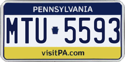 PA license plate MTU5593