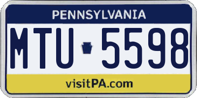 PA license plate MTU5598