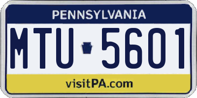 PA license plate MTU5601