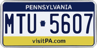 PA license plate MTU5607