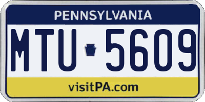 PA license plate MTU5609