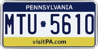 PA license plate MTU5610