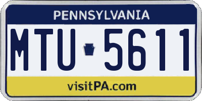 PA license plate MTU5611