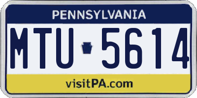 PA license plate MTU5614