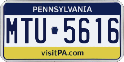 PA license plate MTU5616