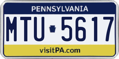 PA license plate MTU5617