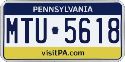 PA license plate MTU5618