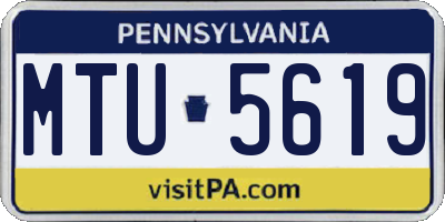 PA license plate MTU5619