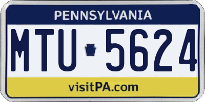 PA license plate MTU5624