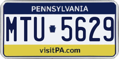 PA license plate MTU5629