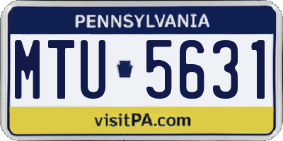 PA license plate MTU5631
