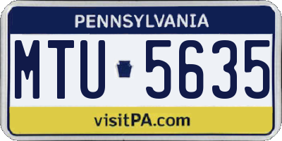 PA license plate MTU5635